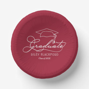 Crimson Red Graduation Party Paper Pappteller