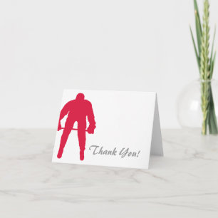 Crimson Red Hockey Dankeskarte