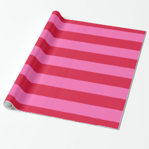 Crimson Red, Hot Pink #2 XL Preppy Strip 1X Geschenkpapier