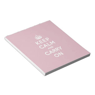 Crimson Red Keep Calm und Carry On (weißer Text) Notizblock