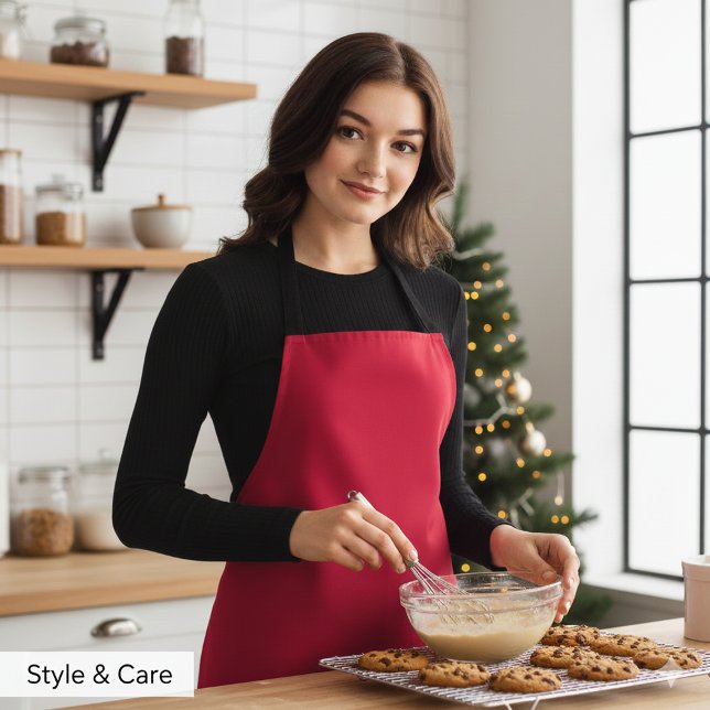 Crimson Red Kitchen Apron with Elegant Flair Schürze (Crimson Red Kitchen Apron with Elegant Flair)