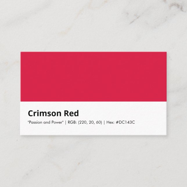 Crimson Red | "Leidenschaft und Power" Visitenkarte (Vorderseite)