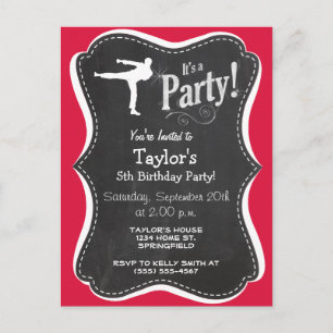 Crimson Red Martial Arts Einladungspostkarte