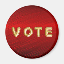 Crimson Red Metallic Graphic Vote Magnet