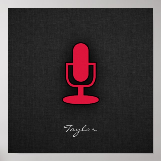 Crimson Red Microphone Poster (Vorne)