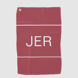 Crimson Red Mit Monogramm Initial Golfer Sports Pr Golfhandtuch