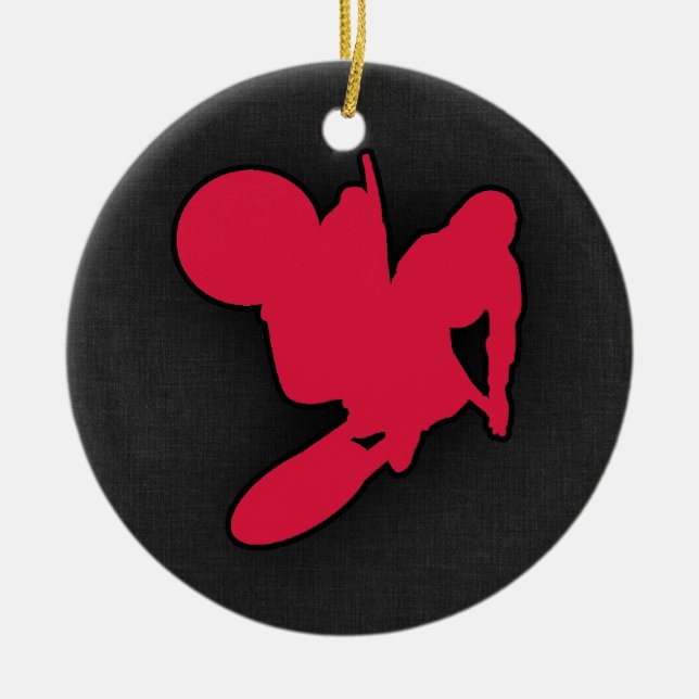 Crimson Red Motocross Keramikornament (Vorne)