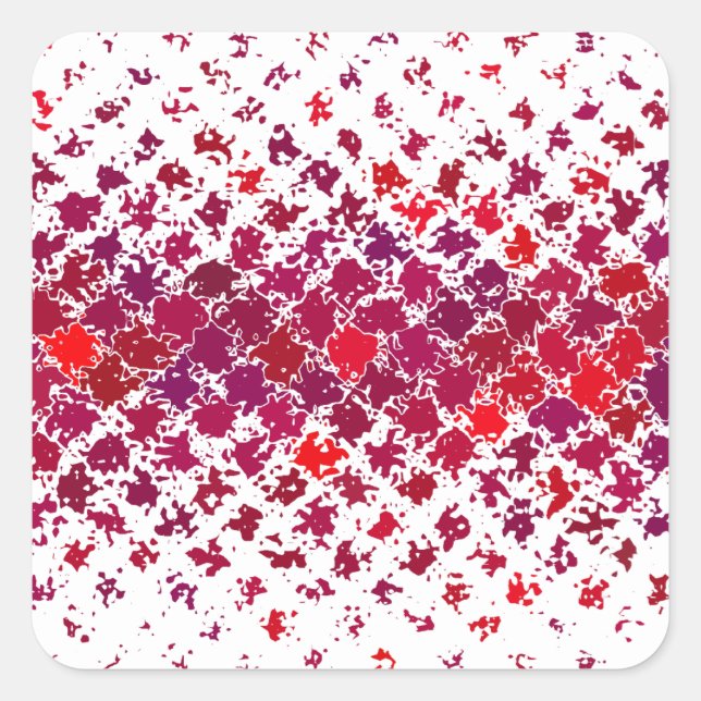 Crimson Red Paint Splashes Muster Quadratischer Aufkleber (Vorderseite)
