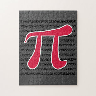 Crimson Red Pi Symbol Puzzle