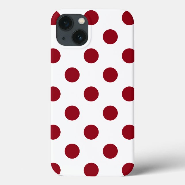 Crimson Red Polka Dots Circles Case-Mate iPhone Hülle (Rückseite)