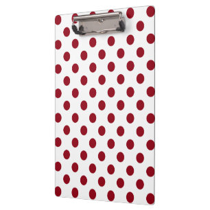 Crimson Red Polka Dots Circles Klemmbrett