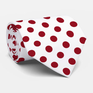 Crimson Red Polka Dots Circles Krawatte