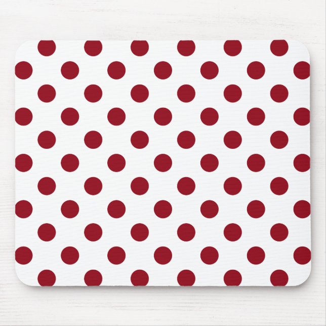 Crimson Red Polka Dots Circles Mousepad (Vorne)