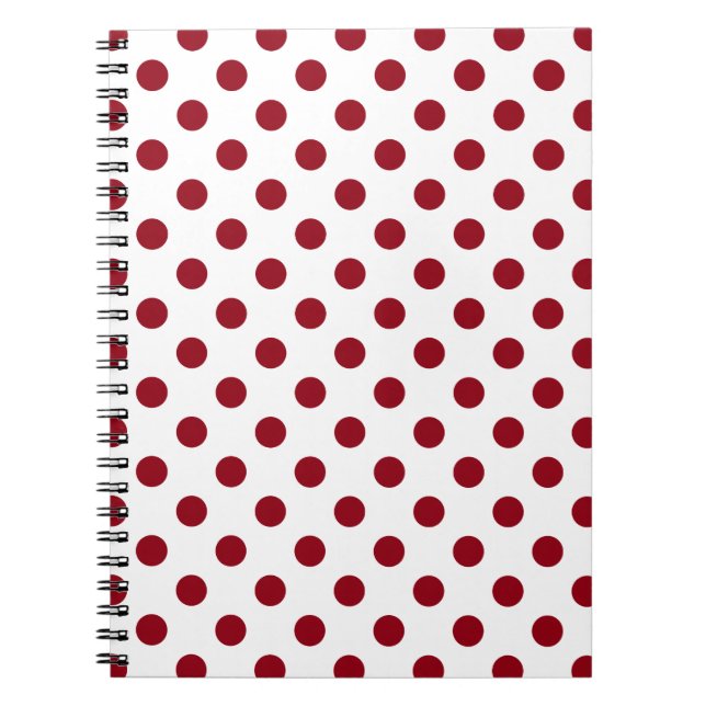 Crimson Red Polka Dots Circles Notizblock (Vorderseite)