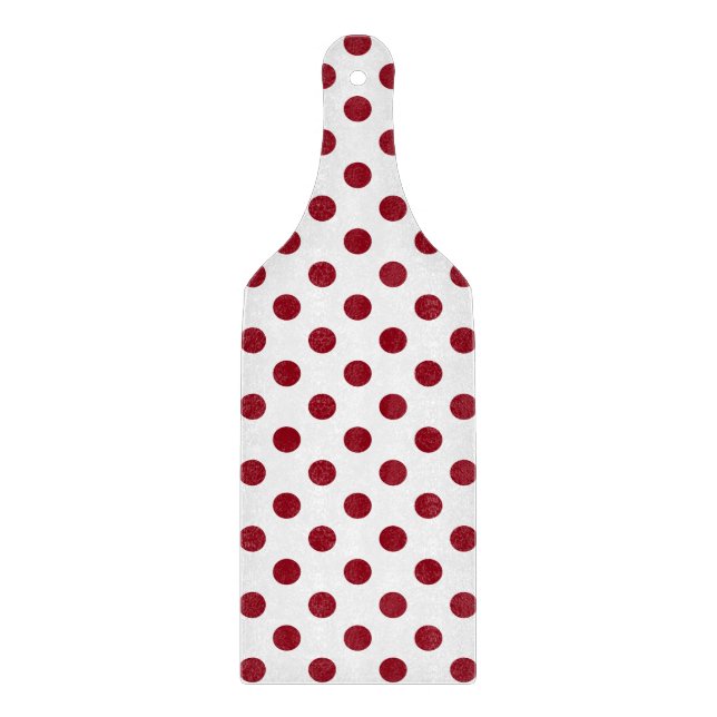 Crimson Red Polka Dots Circles Schneidebrett (Vorderseite)