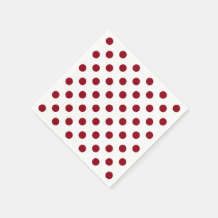 Crimson Red Polka Dots Circles Serviette