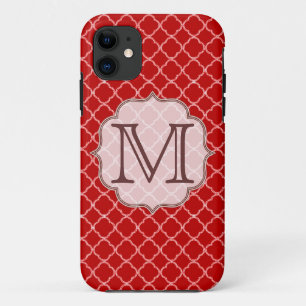 Crimson Red Quarterfoil-Monogramm IPHONE 5 Hülle