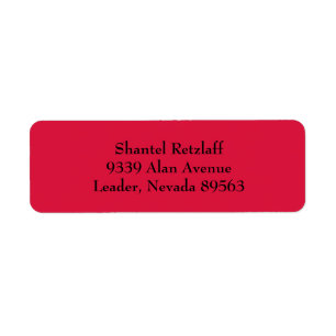 Crimson Red Simple Schlichte Rücksendeadressen-Au