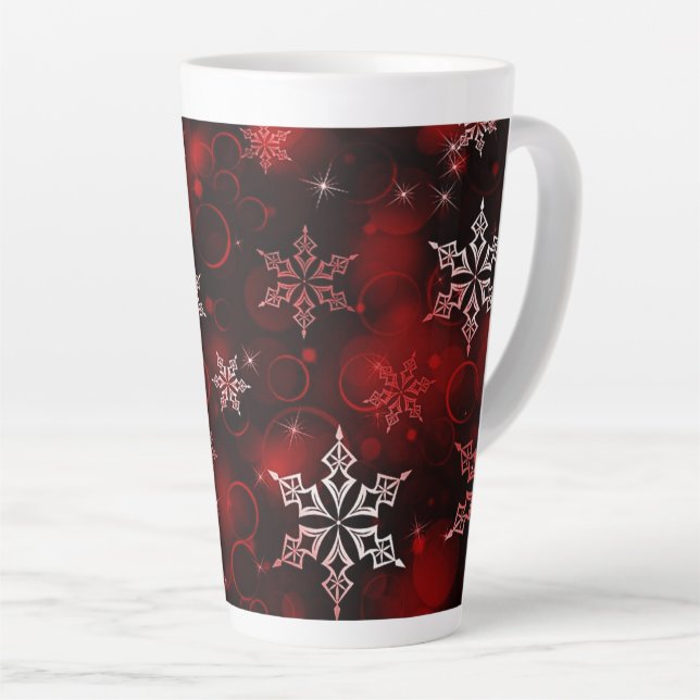 Crimson Red Snowflake Motif Milchtasse (Rechte Ecke)