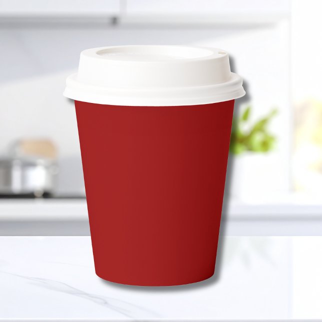 Crimson Red Solid Color | Classic | elegant Pappbecher (Von Creator hochgeladen)
