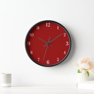 Crimson Red Solid Color Classic elegant Uhr