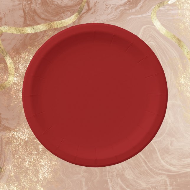 Crimson Red Solid Color Pappteller (Von Creator hochgeladen)