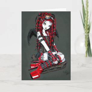 "Crimson" Red Tattoo Cyber Goth Angel Card Karte