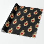Crimson Red und Black Red Hexe Geschenkpapier<br><div class="desc">Krimson roten gotischen Hexen-Gefälligkeitstags mit einem Tränenflaschenmuster.</div>