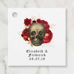 Crimson Red und Gold Gothic Wedding Geschenkanhänger