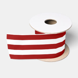 Crimson Red und White Stripes Satinband