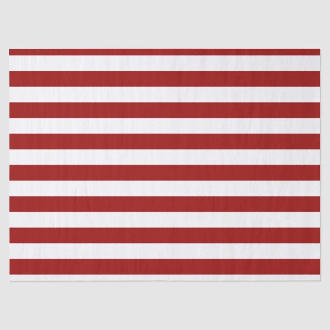 Crimson Red und White Stripes Seidenpapier (Vorderseite)