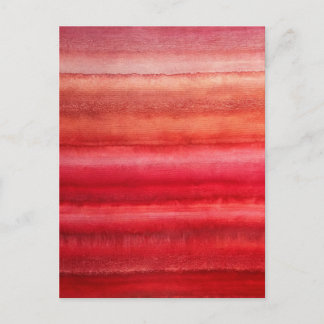 Crimson Red Watercolor Streifen Abstrakt Blank Postkarte