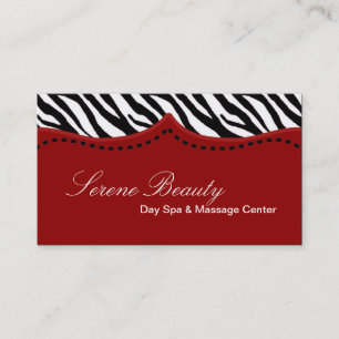 Crimson Red Zebra Print Animal Business Card Visitenkarte