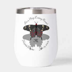 Crimson Rose Butterfly Shadow Monogram