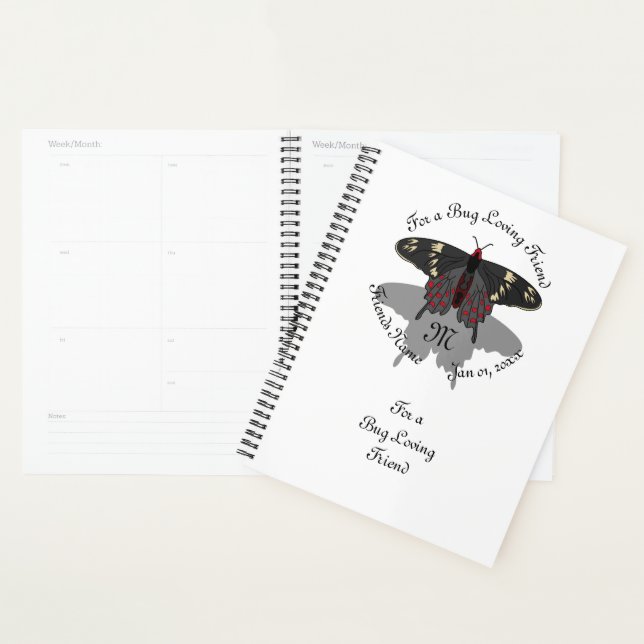 Crimson Rose Butterfly Shadow Monogram Planer (Anzeige)