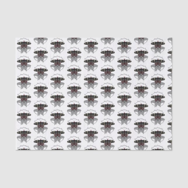 Crimson Rose Butterfly Shadow Monogram Seidenpapier (Vorderseite)