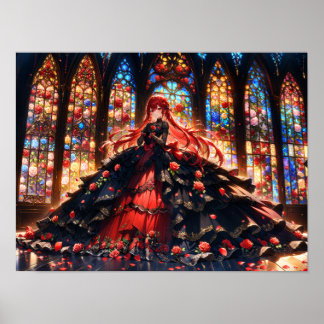 Crimson Rose Elegance Poster