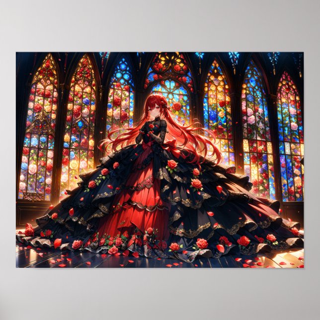 Crimson Rose Elegance Poster (Vorne)