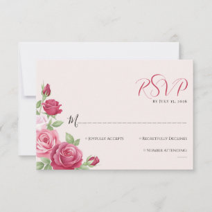 Crimson Rose Hochzeits-Antwortkarte RSVP Karte