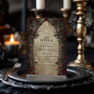 Crimson Rose Kathedrale Arch Gothic Soirée Einladung