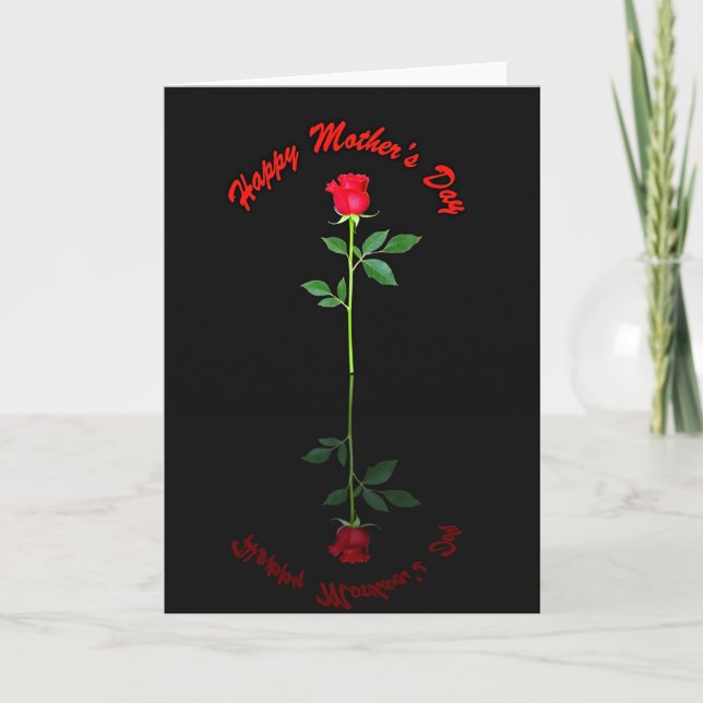 Crimson Rose Muttertagskunstkarte Karte (Vorderseite)
