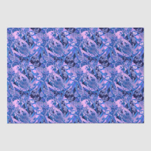 Crimson Rosella Tropical Blue Seidenpapier