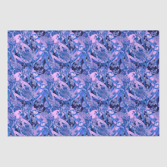 Crimson Rosella Tropical Blue Seidenpapier (Vorderseite)