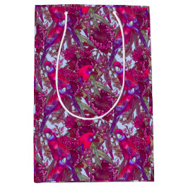 Crimson Rosella und Wildblumen Mittlere Geschenktüte