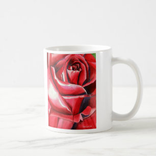 Crimson Rote Rose Aquarellkunst-Original-Kunstmakr Tasse