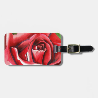 Crimson Rote Rose Originalkunstkunst Gepäckanhänger
