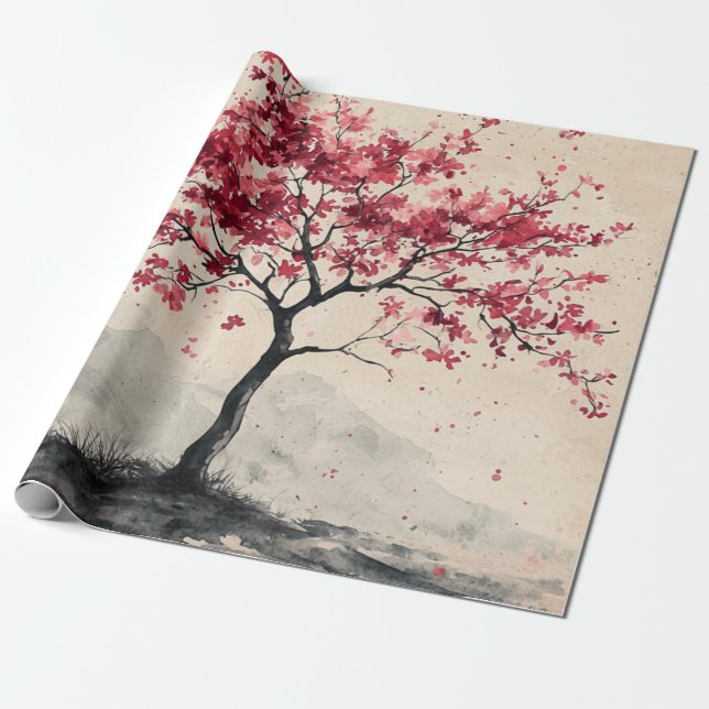 Crimson Sakura Berg Serenität (2) Geschenkpapier (Ungerollt)