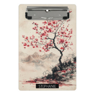 Crimson Sakura Mountain Serenity (1) Mini Klemmbrett