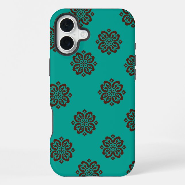 "Crimson Scrolls - Bold Elegance" iPhone Hülle (Rückseite)