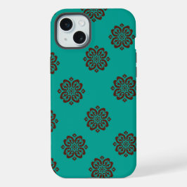 "Crimson Scrolls - Bold Elegance" iPhone 15 Plus Hülle